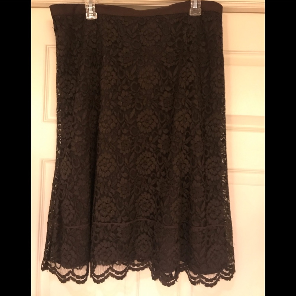 Espresso lace overlay skirt Old Navy